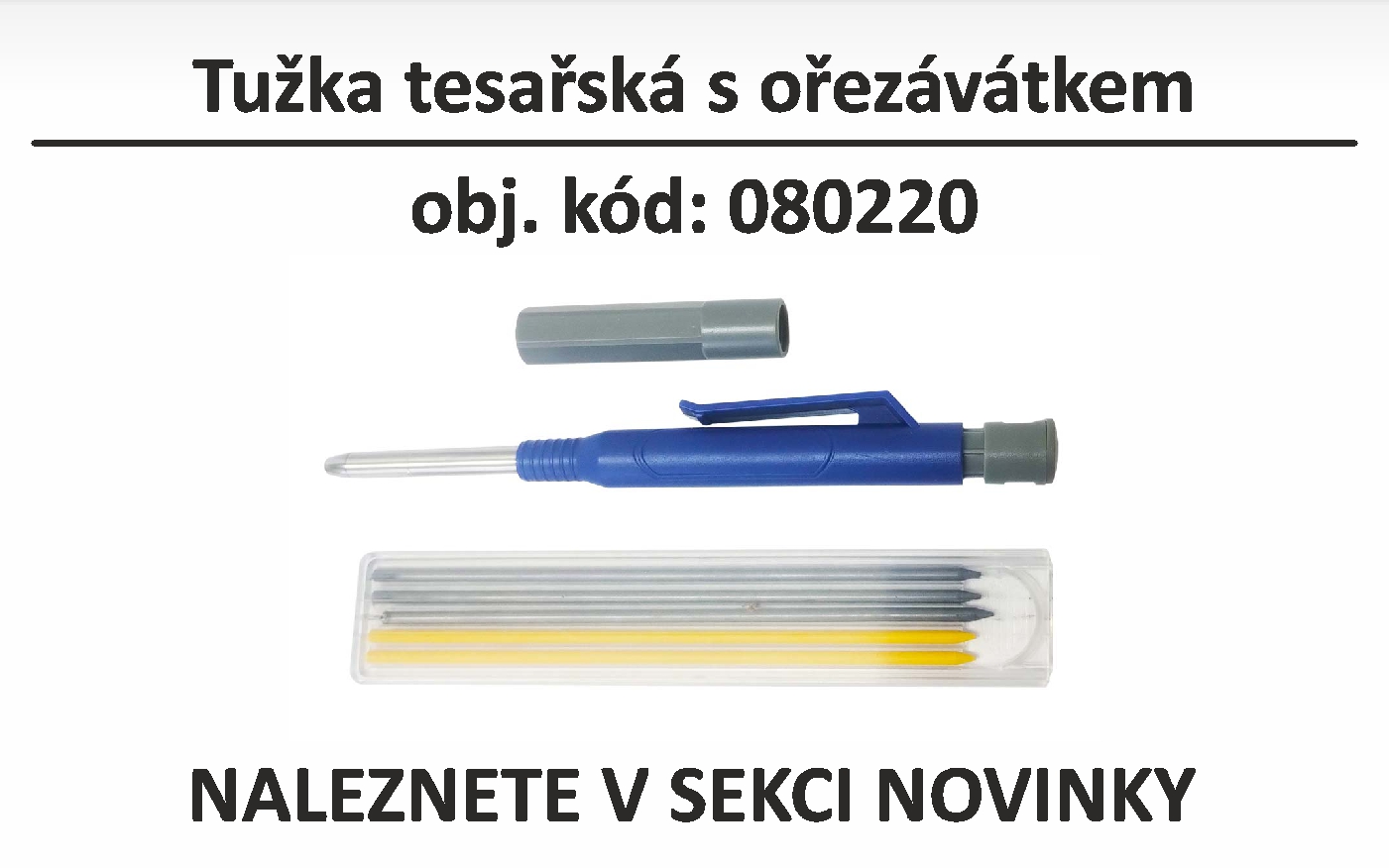 MAGG - Tužka tesařská s ořezávátkem - šedá a žlutá tuha 2,8 mm