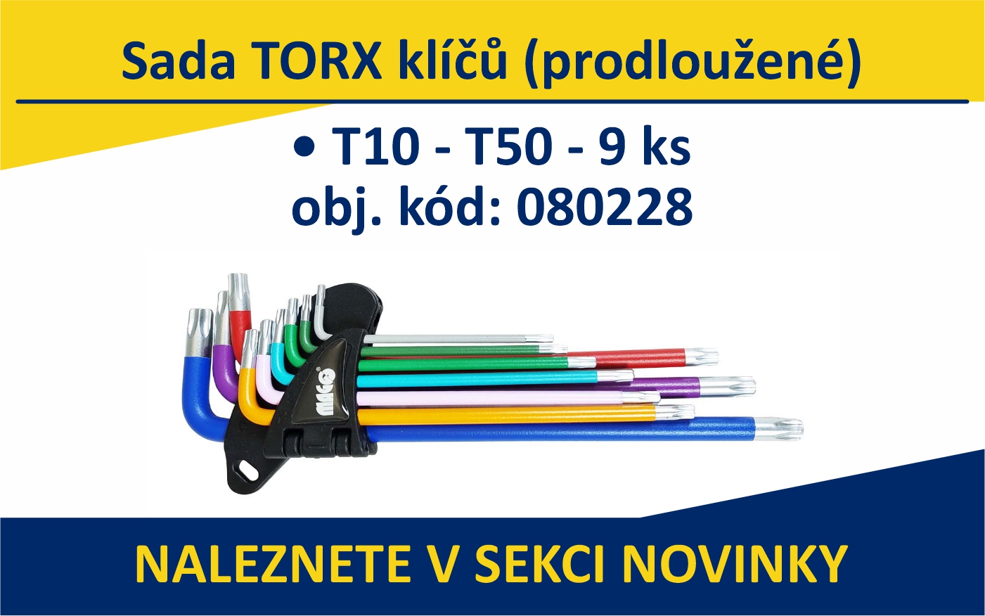  Sada TORX klíčů (prodloužené) T10 - T50 - 9 ks