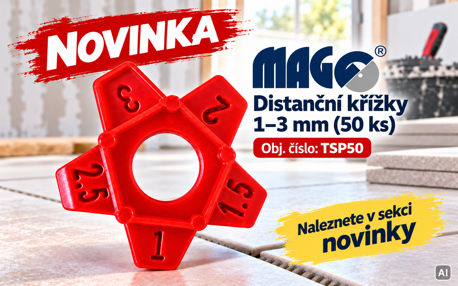 TSP50 TILESYSTEM - Distanční podložky 1-3 mm (50 ks)