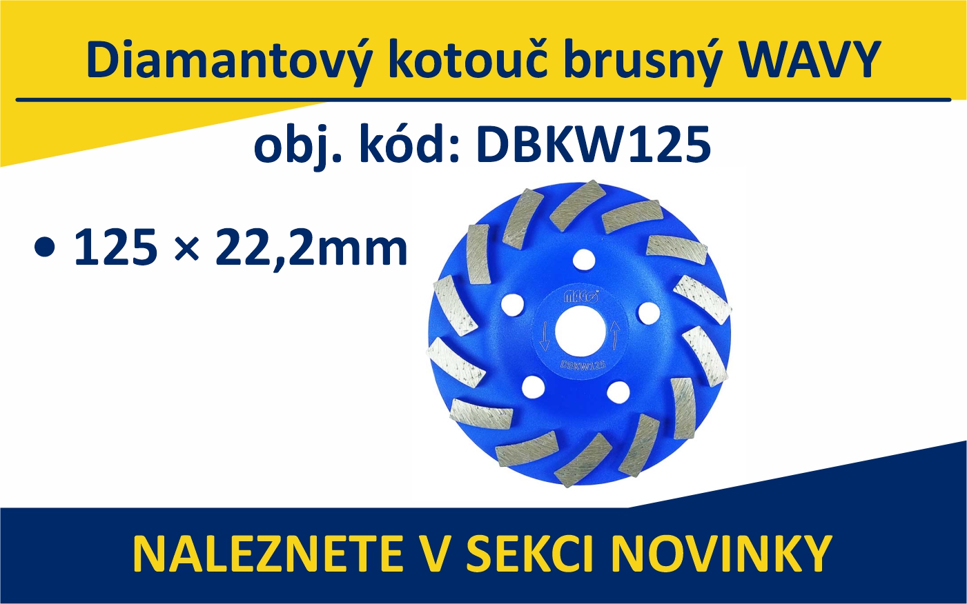 Diamantový kotouč brusný WAVY 125x22,2mm