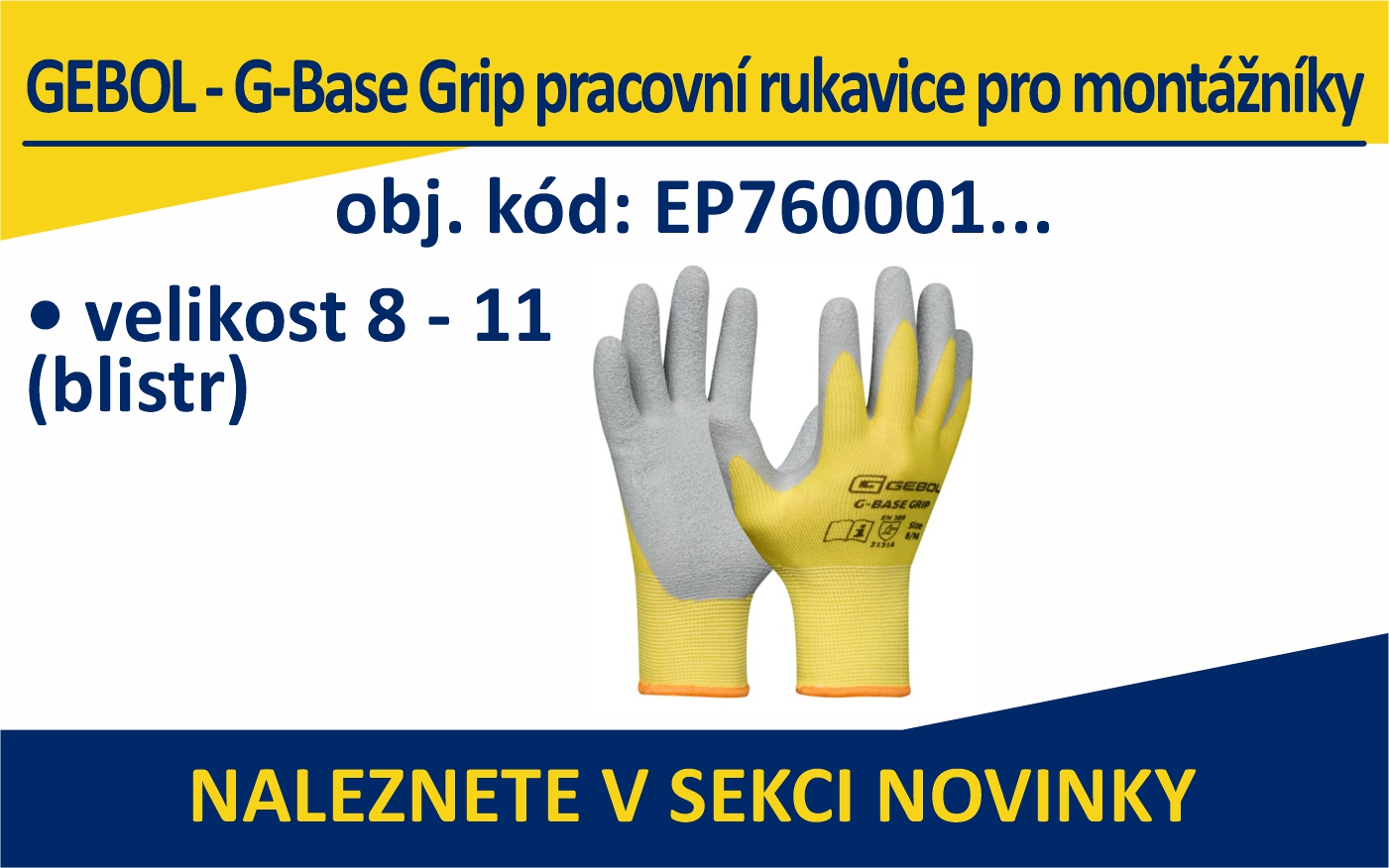  GEBOL - G-Base Grip pracovní rukavice pro montážníky