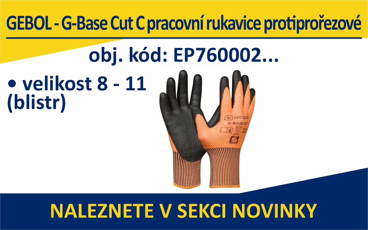 GEBOL - G-Base Cut C pracovní rukavice protiprořezové