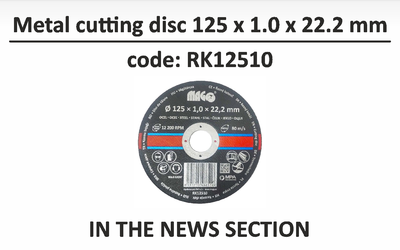 MAGG - Cutting disc for metal 125x1,0x22,2mm