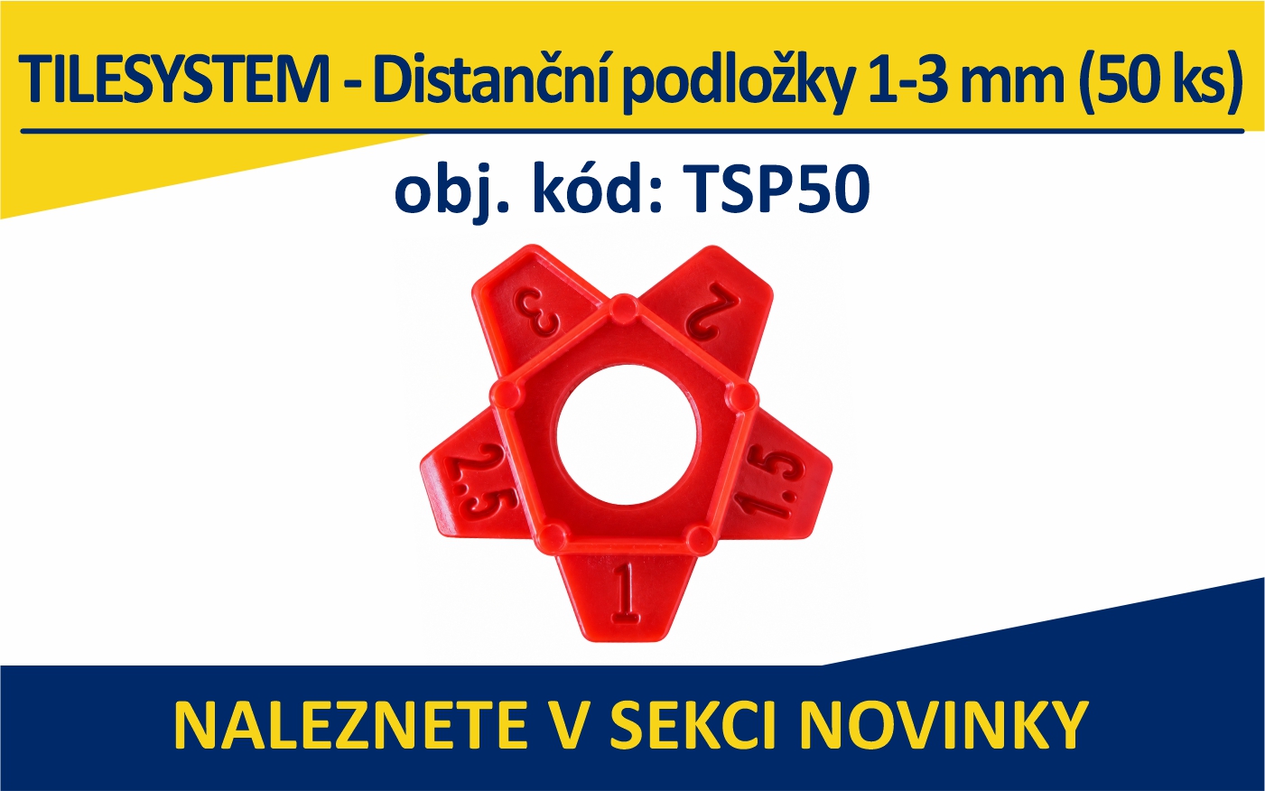 TSP50 TILESYSTEM - Distanční podložky 1-3 mm (50 ks)