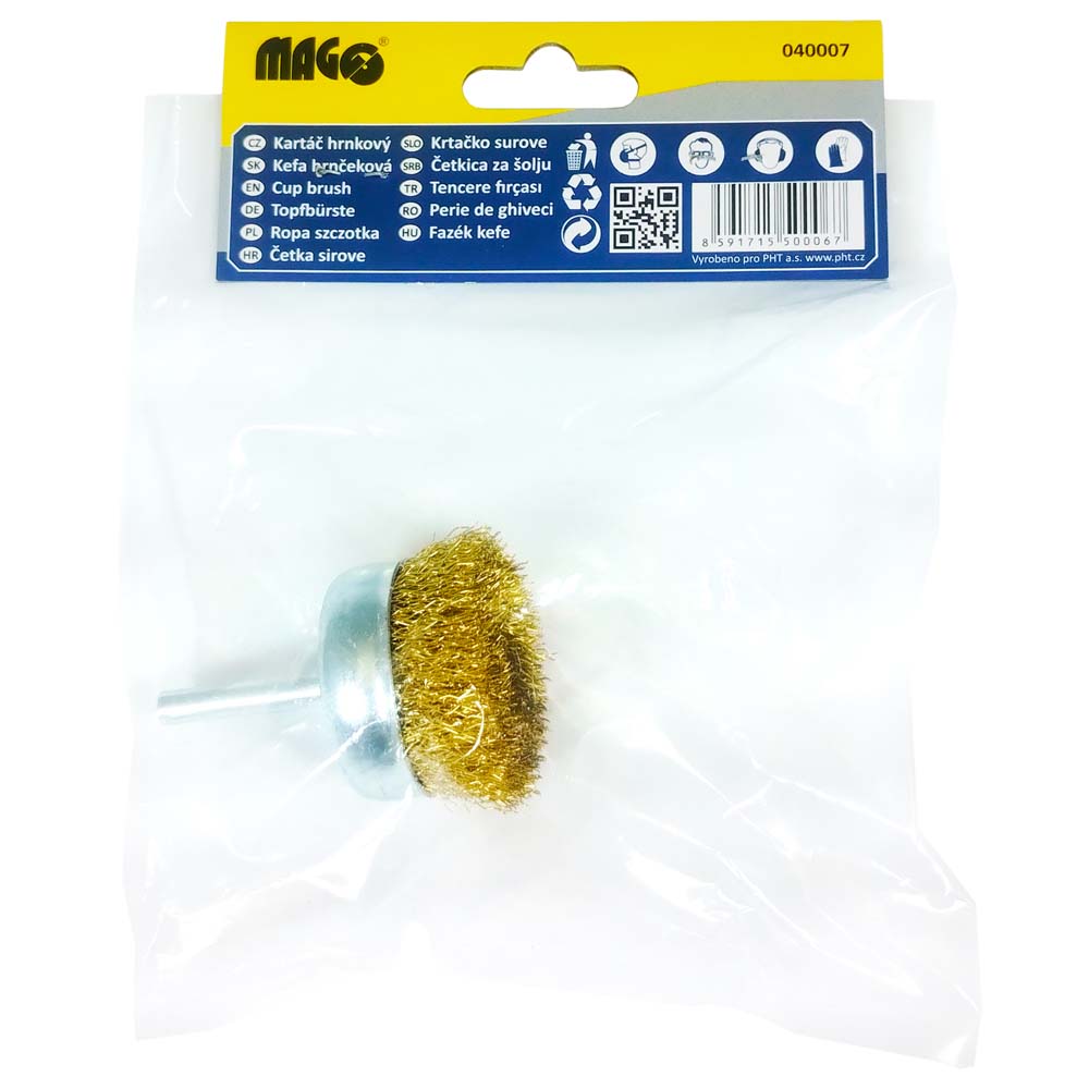 Straight-cup brush 50, wavy wire B 0,30, shank