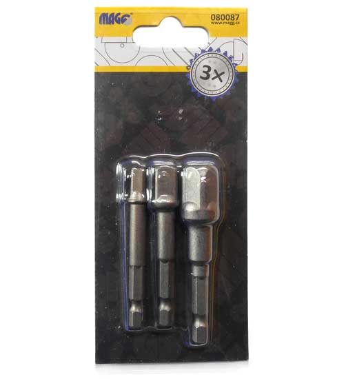 Socket adapter set 1/4";3/8";1/2" - 3pcs