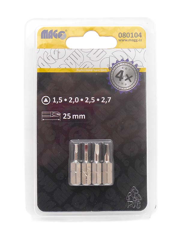 Triangle bit set 25mm - 4pcs (1x15;1x20;1x25;1x27)