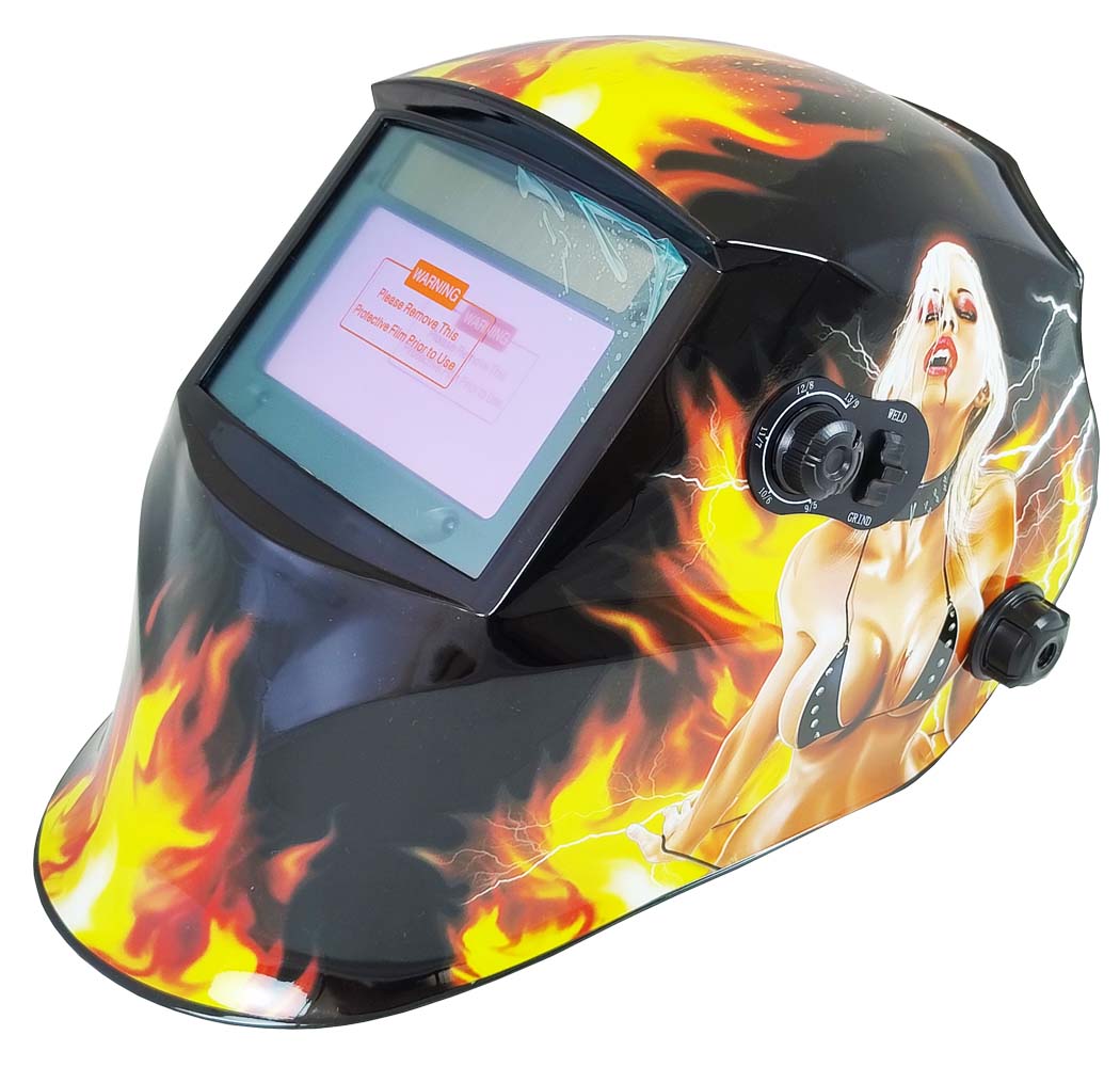 Welder´s mask self-getting dark  FLAMES