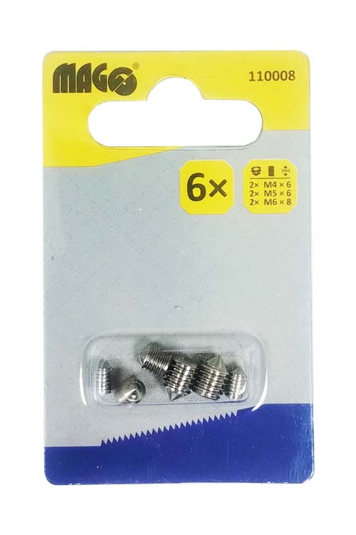 Service kit for handles - 6 pieces, material: brushed stainless steel