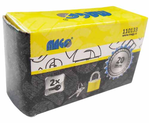 Golden painted padlock 20mm with 2 keys