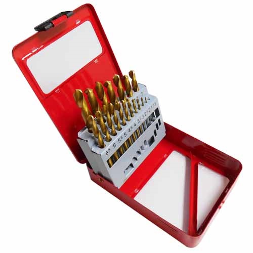 Drills set HSS TiN 19pcs (1,0-10,0mm) Metal box