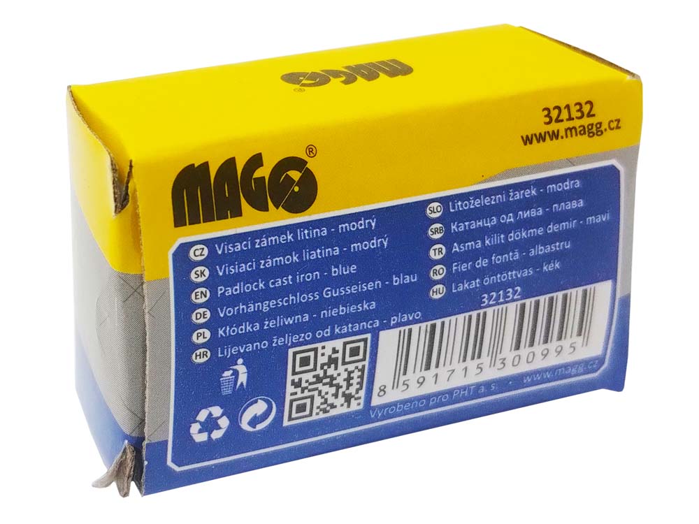 Padlock - cast iron 32mm - blue