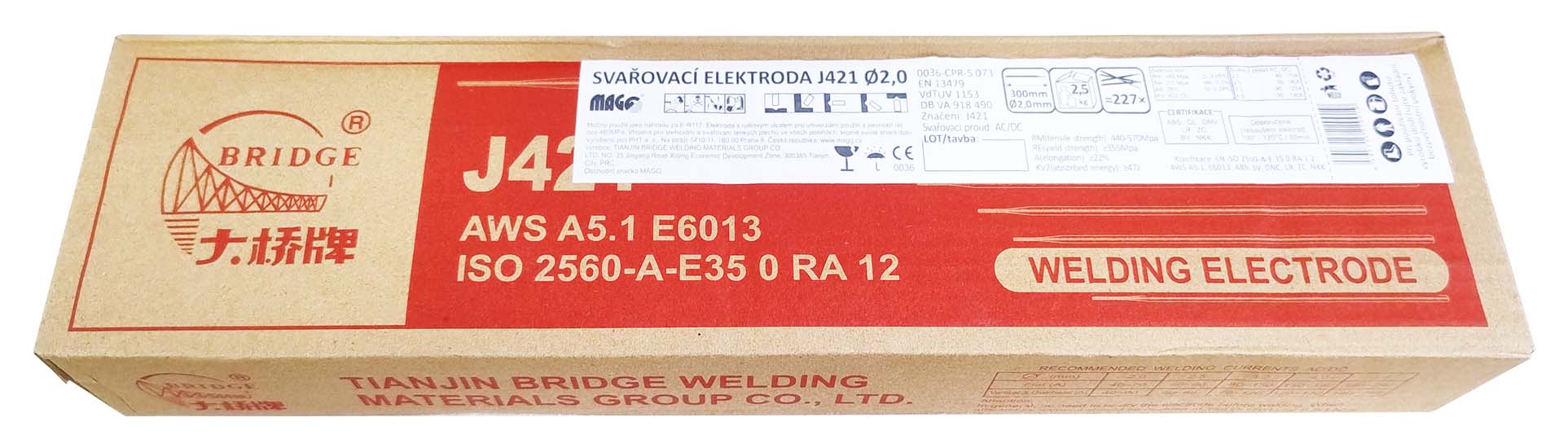 Rutile electrodes J421/2,0x300/2,5kg (M.U. kg)