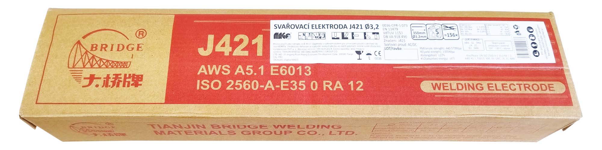 Rutile electrodes J421/3,2x350/5kg (M.U. box)
