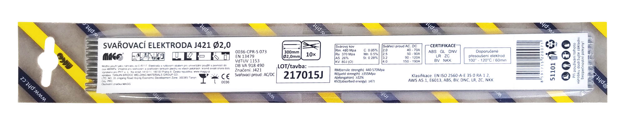 Rutile electrodes J421/2,0x300/10 pcs