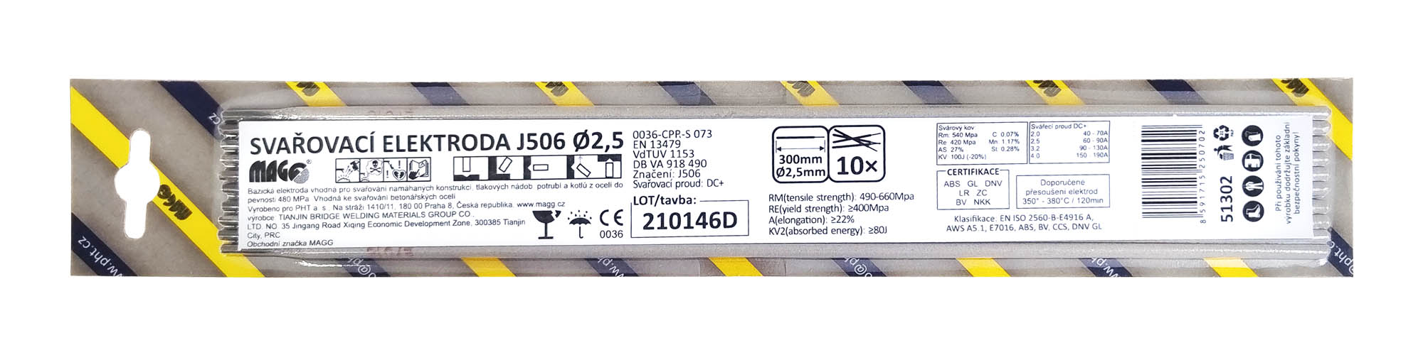 Electrodes J506/2,5x300/10 pcs