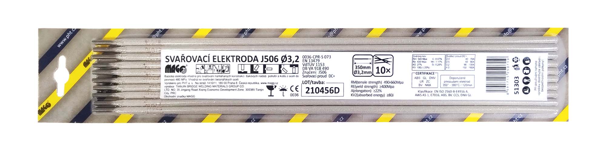 Elektrodes J506/3,2x350/10 ks