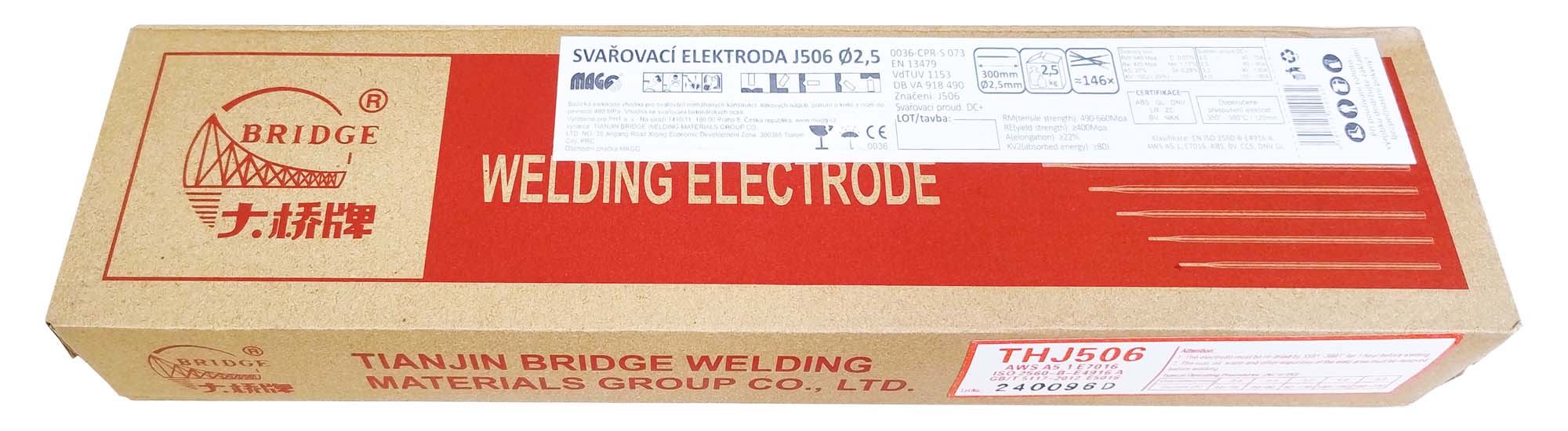 Electrodes J506/2,5x300/2,5kg (M.U. kg)