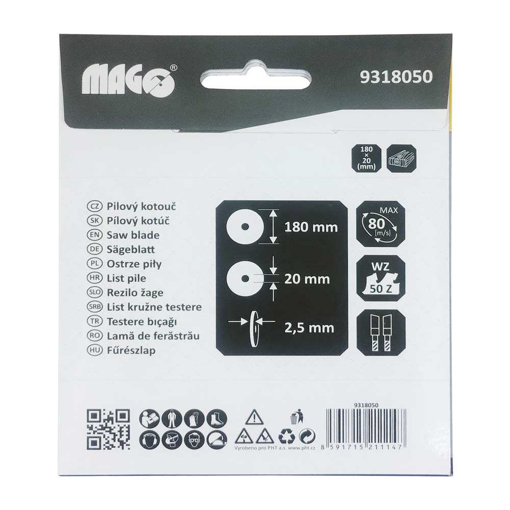 Circular - saw blade 180x2,5x20 / 50 - sloping