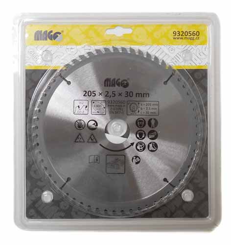 Circular - saw blade 205x2,5x30 / 60 - sloping