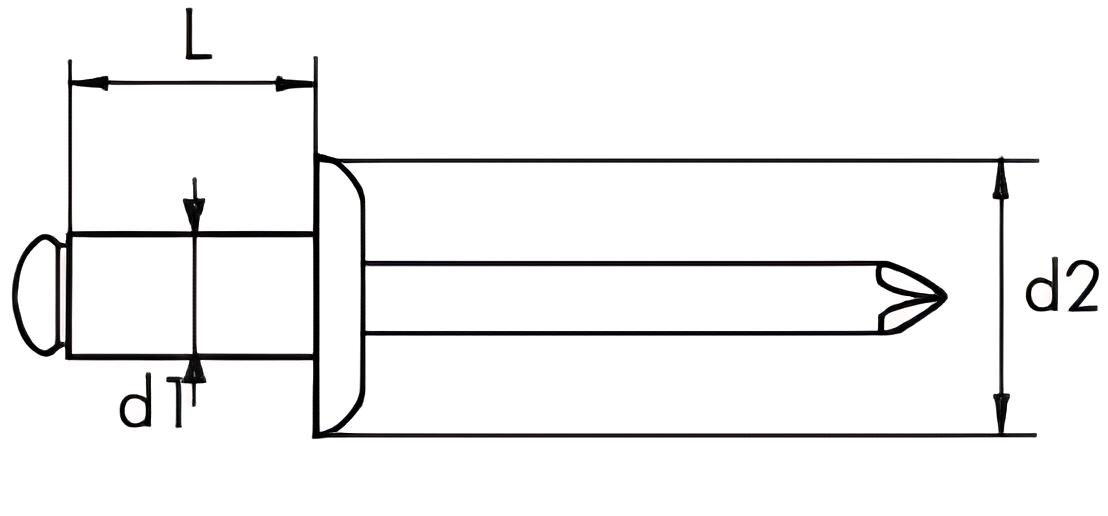 Aluminium rivets 3,2x6,4mm - 1000pcs