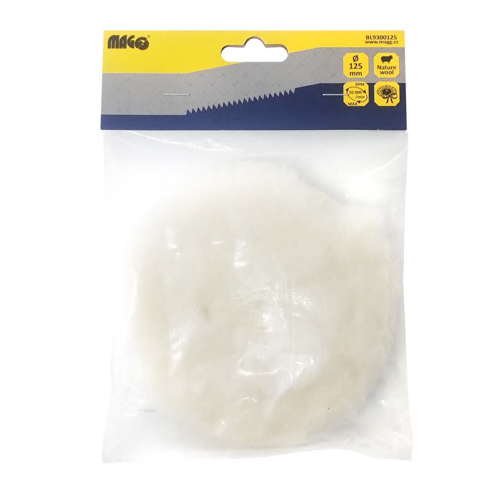 Pure wool polishing bonnet 125mm