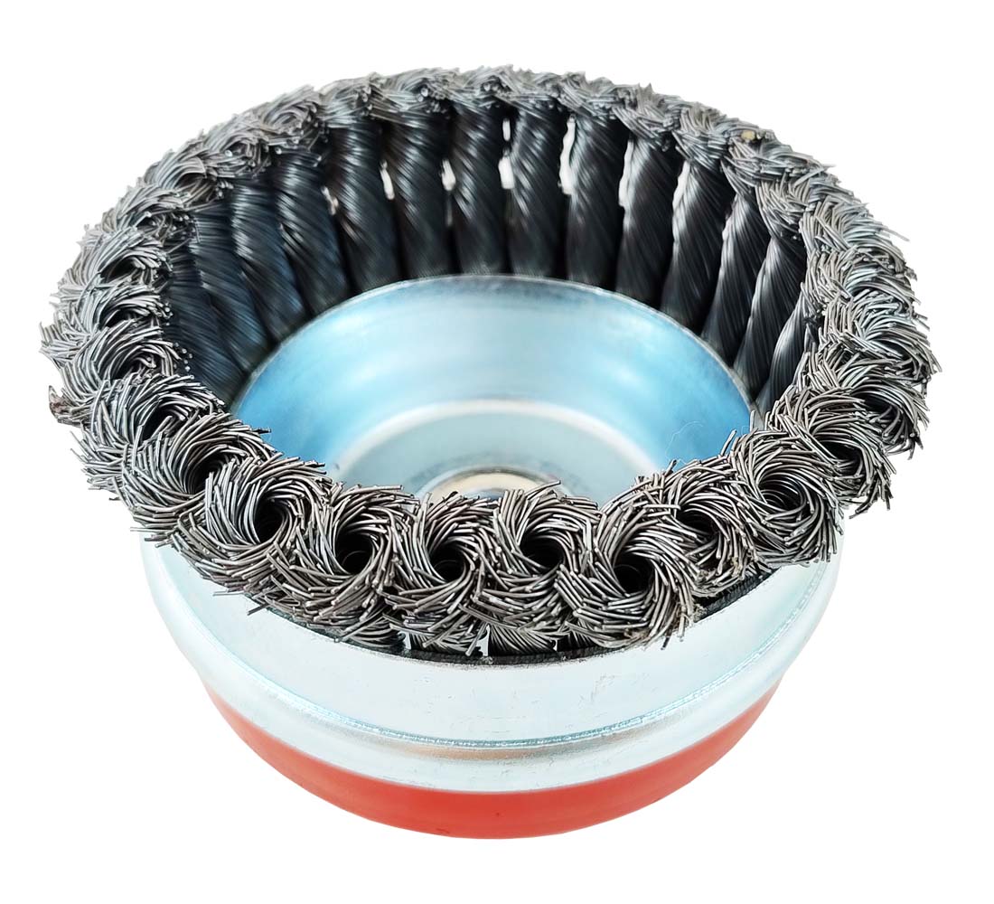 Straight-cup brush 125, twist wire S 0,50, thread M14x2