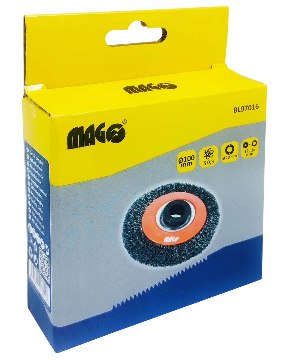 Circular brush 100, wavy wire S 0,30, hole 20mm