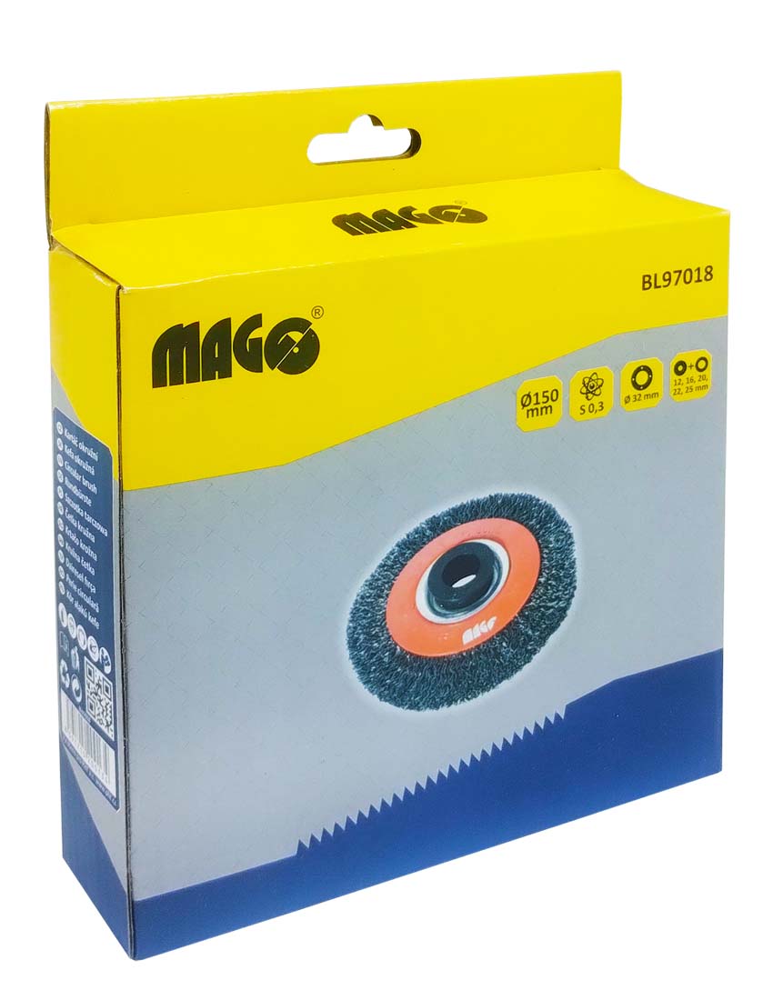 Circular brush 150, wavy wire S 0,30, hole 32mm