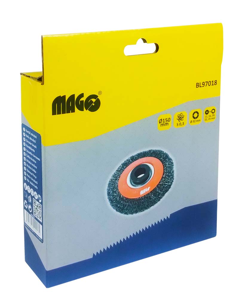 Circular brush 150, wavy wire S 0,30, hole 32mm