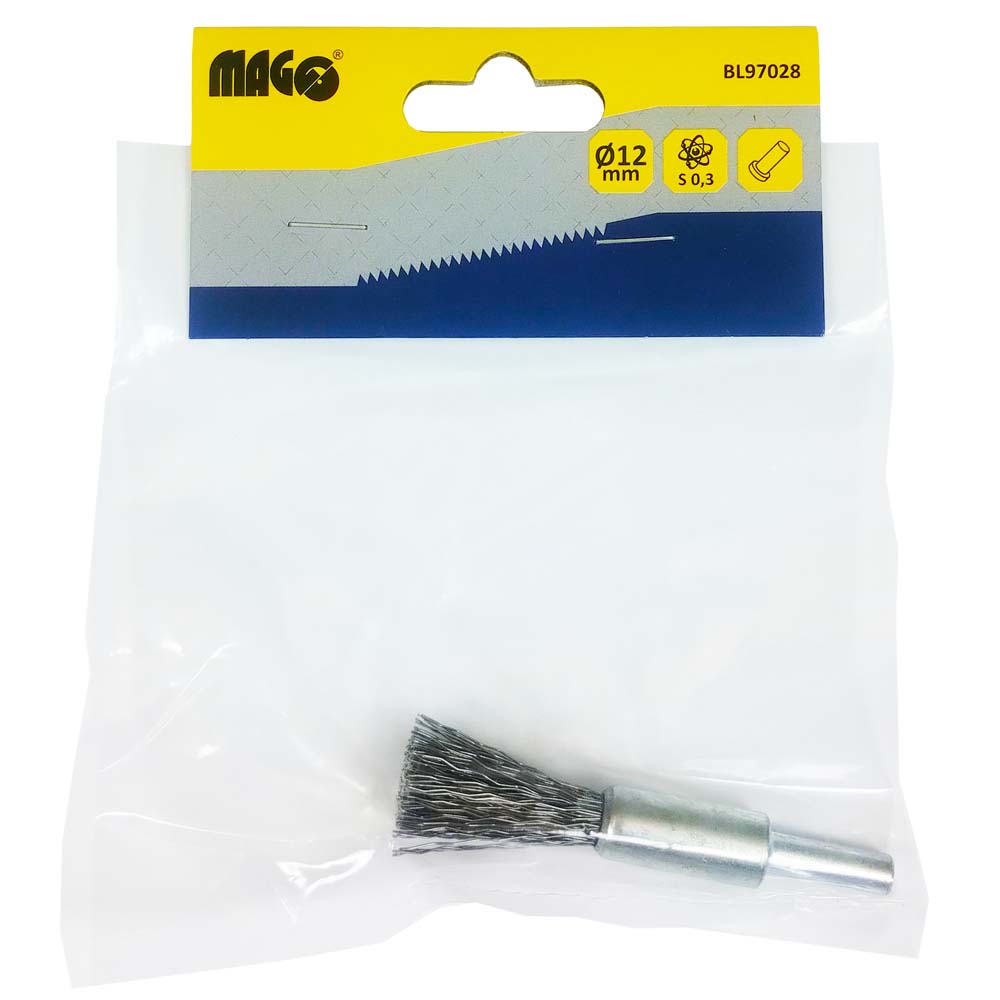 End brush 12, wavy wire S 0,30, shank
