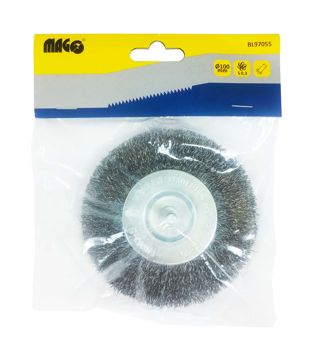 Circular brush 100, wavy wire S 0,30, shank