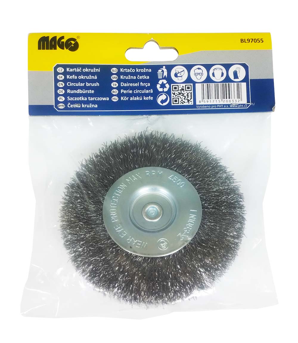 Circular brush 100, wavy wire S 0,30, shank