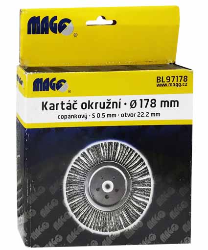 Circular brush 178, twist wire S 0,50, hole 22,2mm