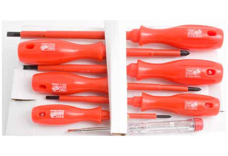 Set of 7 pcs of electro screwdrivers (3xPL,3xPH,1xtester)