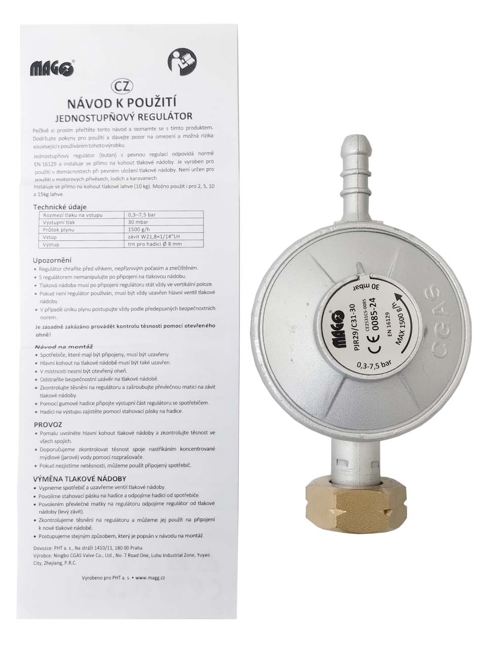 Gas regulator 30 mbar