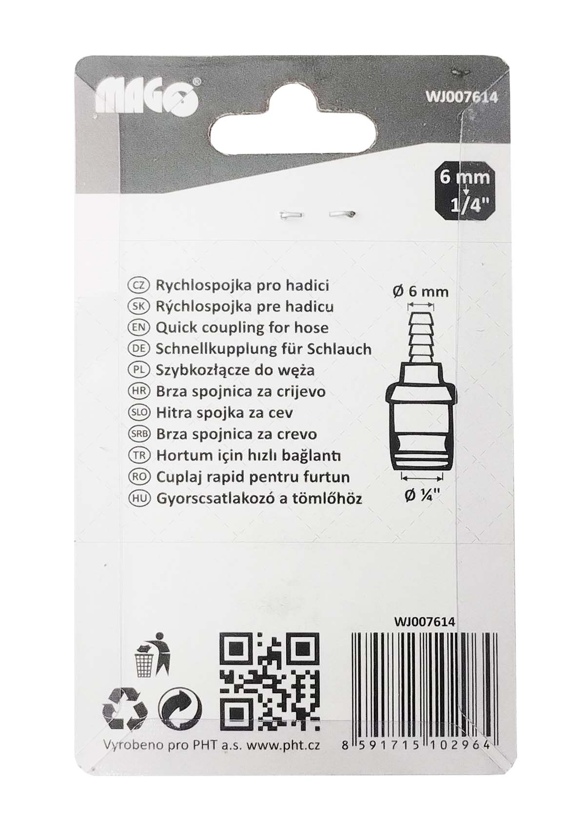 Hose quick connector 1/4"