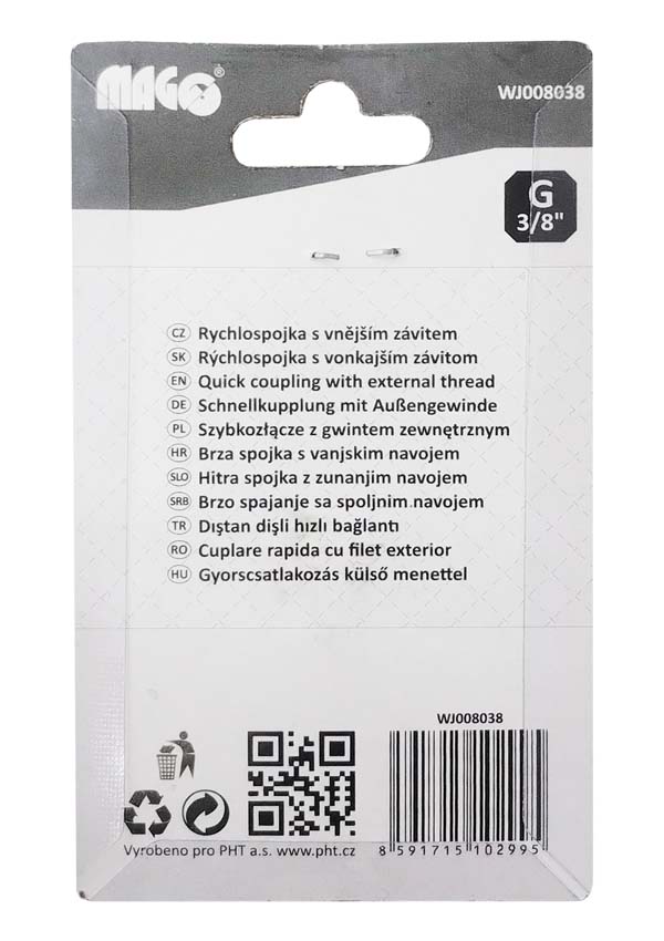 Male quick connector 3/8"