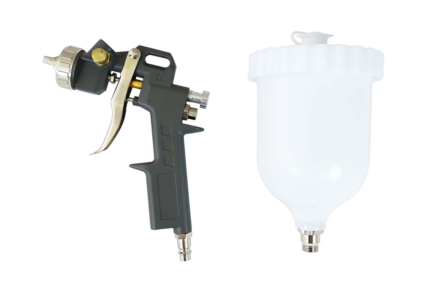 Spray-gun, nozzle 1,5mm, top plastic container