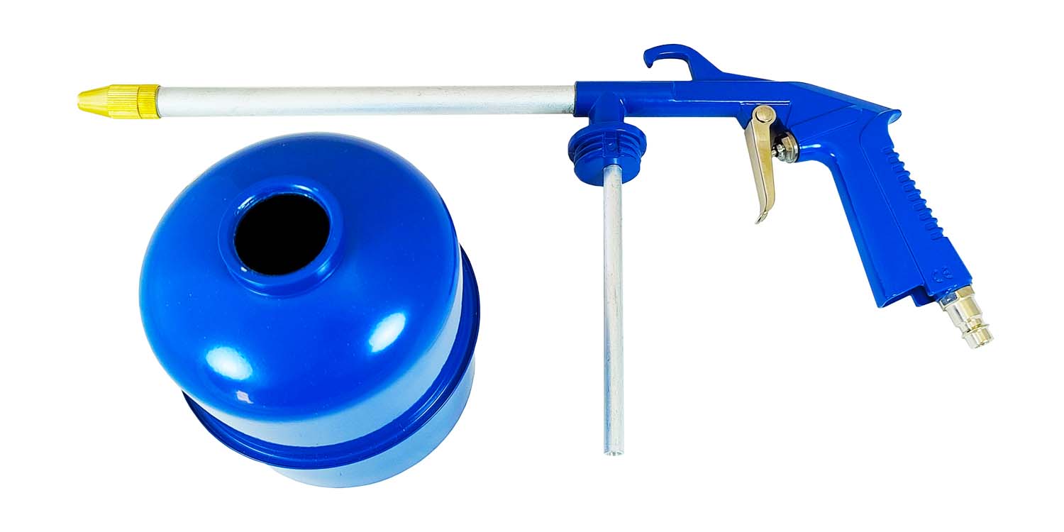 Washing gun, bottom metal container