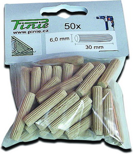 PINIE - Wooden furniture dowels 6x30mm - 50 pcs