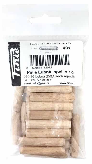 PINIE - Wooden furniture dowels 8x40mm - 40 pcs