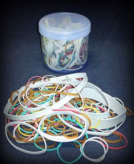 Rubberband coloured 80gr - 100 pcs. Diferent sizes.