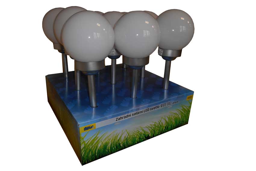 Solar garden light WHITE BALL