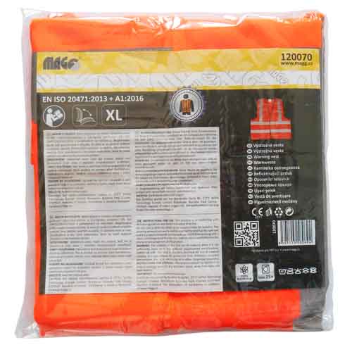 Warning vest orange EN ISO 20471:2013