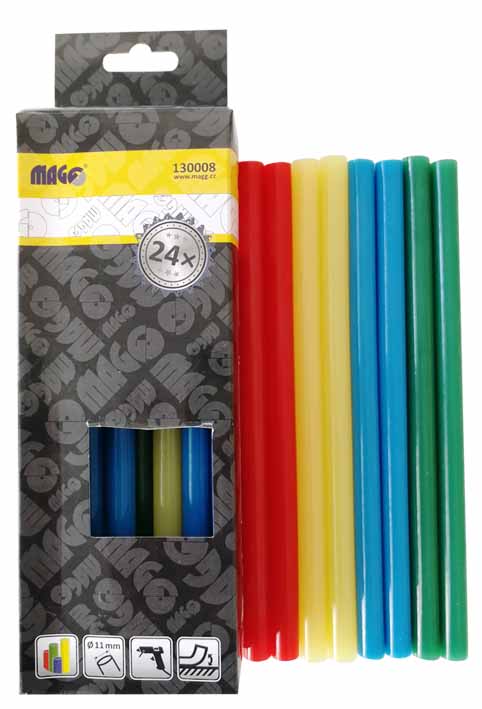 Glue sticks, mix colorful - gluestick 11x200 mm