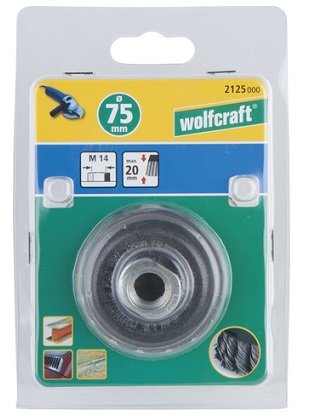 WOLFCRAFT - Steel Wire Cup Brush, twisted 65mm