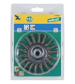 WOLFCRAFT - Steel Wire Wheel Brush 115mm