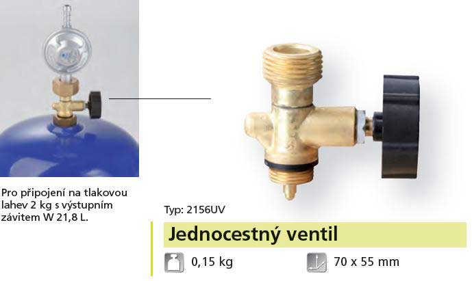MEVA - Way valve PB W 21,8L - approach to 2kg bottle