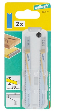 WOLFCRAFT - BIM Jigsaw Blades, U-shank, wood with nails, clean cut, 75mm, 2pcs